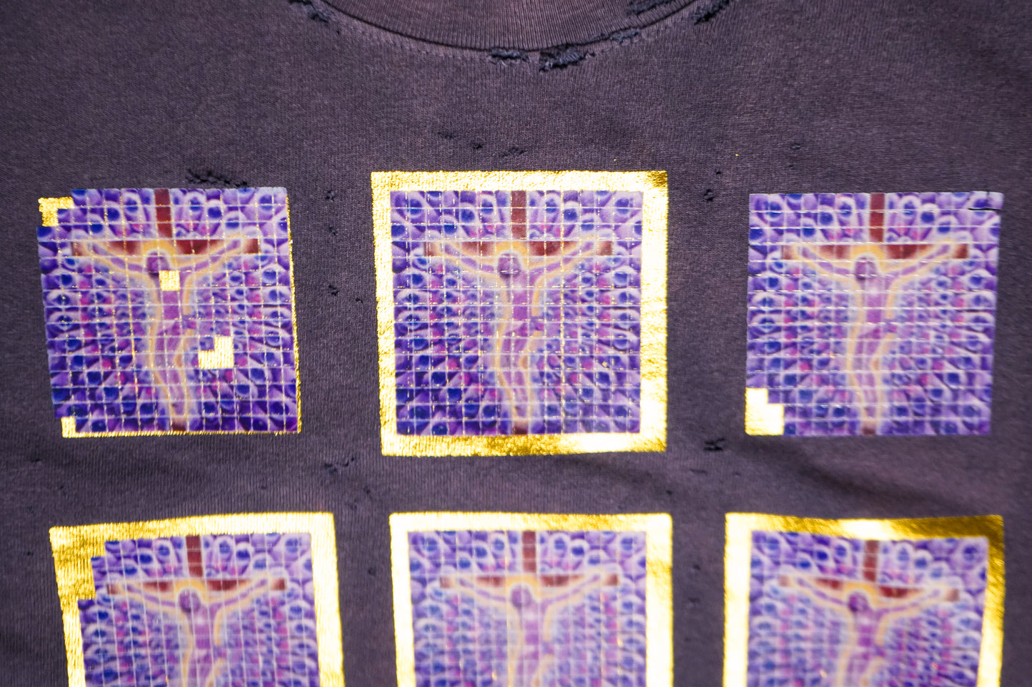 PURPLE JESUS DISTRESSED LONGSLEEVE