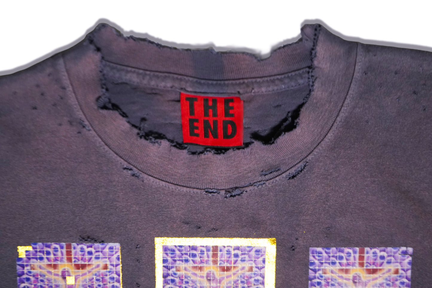 PURPLE JESUS DISTRESSED LONGSLEEVE